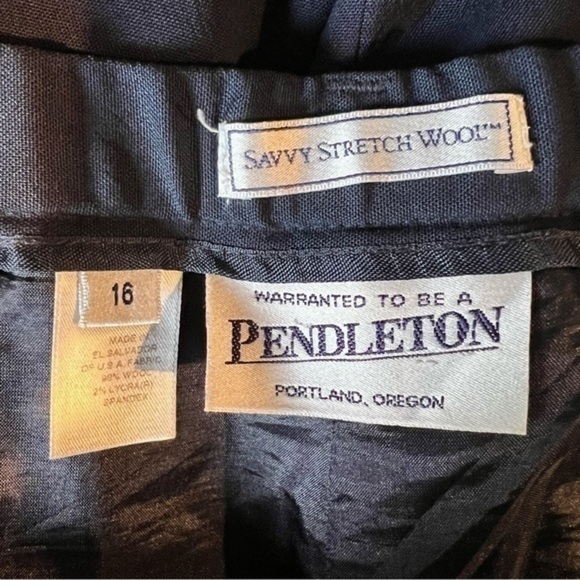 Pendleton Womens Savvy Dress Career Pants Blue Stretch Pockets Wool Blend 16 - Picture 7 of 7